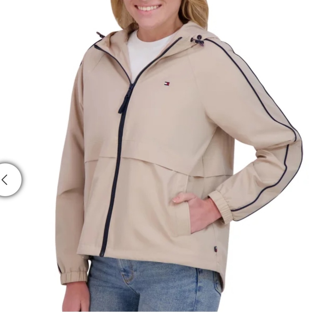 Tommy Hilfiger Tan Hooded Windbreaker Jacket XL NWT